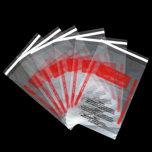 Quality 40 Micron LDPE Plastic Self Adhesive Bags With Suffocation Warning for sale