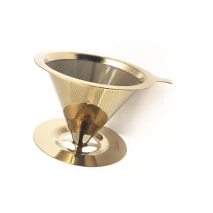 Washable Pour Over Dripper , Metal Coffee Filter 200 Micron Dutch Weave Mesh