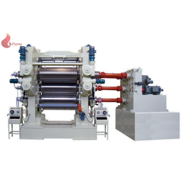 Quality 4 roll calender PVC Plastic calendering equipment with embossing machine for sale
