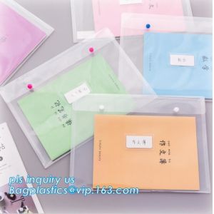 Buy cheap A4 custom PP plastic file folder, document wallet with button, pp a4 decorative expanding file folders from wholesalers