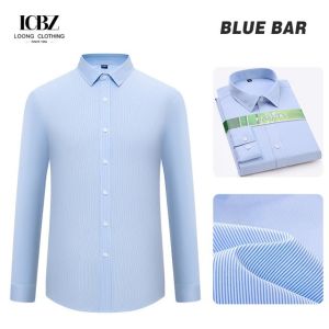 2023 Men's Long Sleeved Shirt Non-Ironing Work Clothes with Elastic and Solid