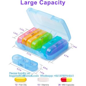 Extra Large Weekly Pill Organizer, 7 Days Pill Case Travel Daily Pill Box