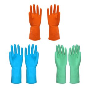 China Dip Flocklined Cleaing Table Household Cleaning Gloves 300mm Latex Gloves on sale