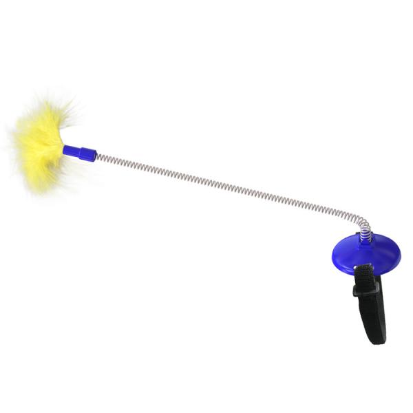 Quality Wholesale Adjustable Pet Interactive Toy Funny Pet Wand Teasing Cat Stick Cat Teaser Stick With Spring Rod for sale