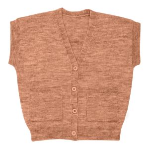 Kids Cotton Knitted Sweater Vest Hand Knit Button Down Sleeveless Cardigans With