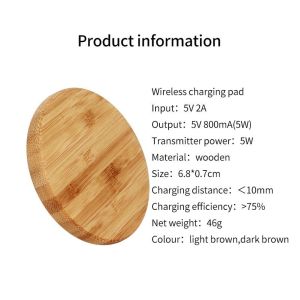 Eco-Friendly Bamboo Wireless Charger, Ultra Light and Thin Wooden Wireless