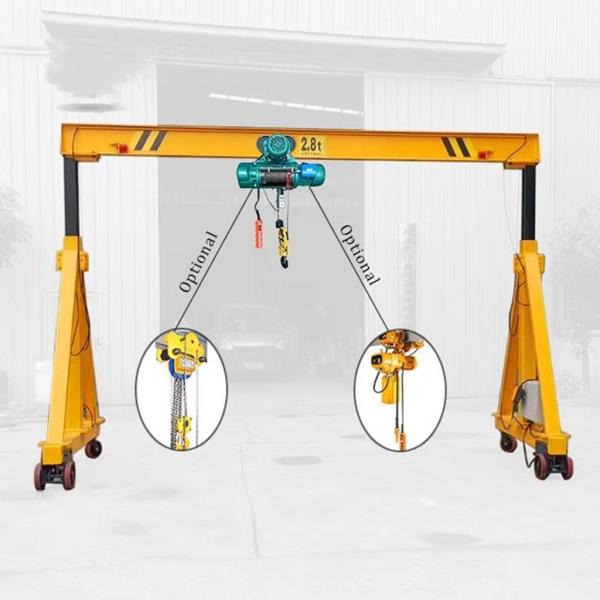 Quality Manual Steerable Mini Single Beam Gantry Crane With Electric Hoist for sale
