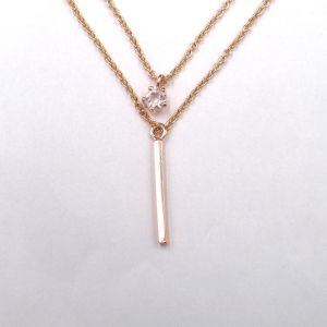 Buy cheap Modern Design 925 Silver Necklace Double Chain With Rose Gold Plating from wholesalers