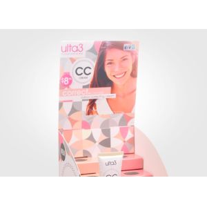 Cosmetic CC Cream Cardboard Tabletop Display Portable With Unique Designing