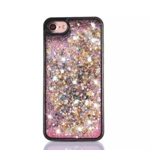 Buy cheap PC+TPU Star Love Sequins Color Mix Glitter Quicksand Black Border Back Cover Cell Phone Case For iPhone 7 6s Plus from wholesalers