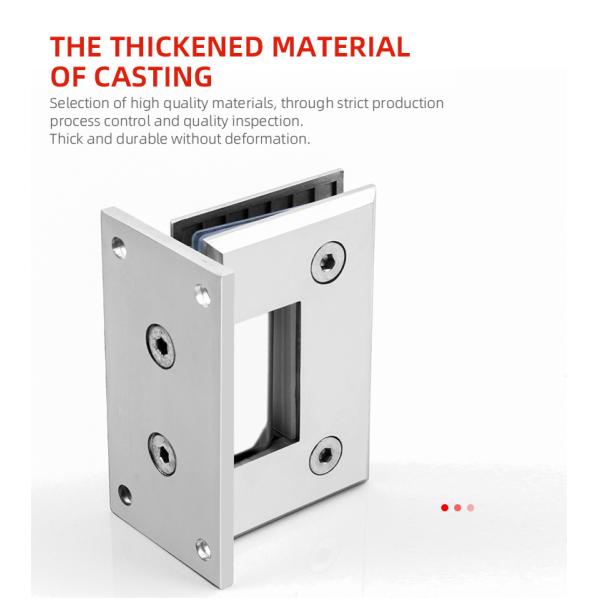 Square Bevel Stainless Steel Glass to Wall Shower Door Hinge for 800-1000MM Door Width