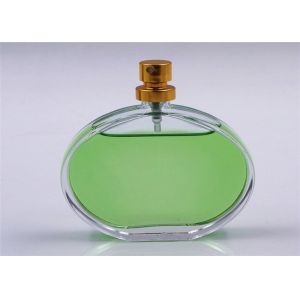 Excellent Flat Round 50ml Empty Spray Glass Perfume Bottles For SGS Passed