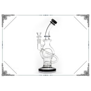 Buy cheap Ball Recycle Bong 9'' Glass Smoking Pipes 14.4mm Joint Size Clear Color product