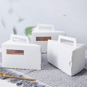 Buy cheap Custom Kraft Paper Triangular Cake Slice Box with Twisted Handle from wholesalers