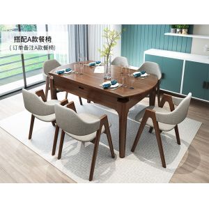 Custom Rectangular Solid Wood Table , Extendable Dining Table With Chairs
