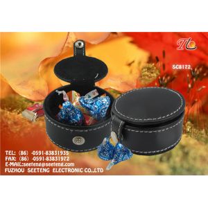 Buy cheap China factory wholesale square and round PU leather candy boxes for promotion from wholesalers