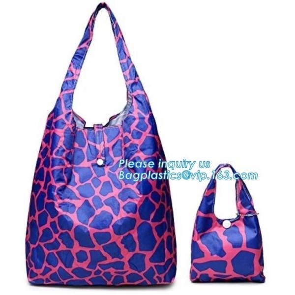 Buy cheap Custom good quality smart portable polyester reusable folding shopping bag，210T polyester drawstring bag/drawstring back from wholesalers