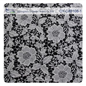 Buy cheap Chemical Polyester Lace Fabric , Flower Embroidery Lace For Bridal Dress product