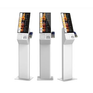 Self Service Pos Kiosk Built In PC With Printer QR Code Scanner
