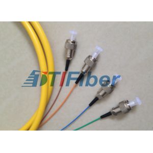 Yellow PVC Jacket 4 Core Fiber Optic Pigatil Singelmode Optical Fiber Pigtail ST