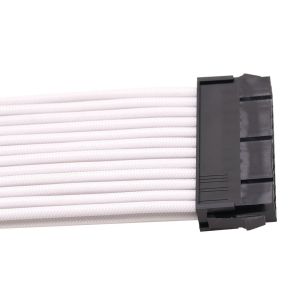 Buy cheap PSU Power Supply Extension Cable Sleeved 24pin ATX Female to Male White Elbow Data Cable Computer from wholesalers