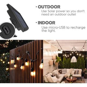 Buy cheap 44Ft Garden 15 Bulbs LED Solar Outdoor Bulb String Lights from wholesalers