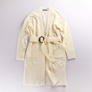 Buy cheap Ladies Cream Longline Belted Cardigans S M L XL from wholesalers