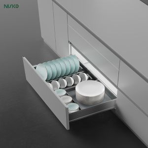 Buy cheap Pull-Out Adjustable Shelves Plates Basket Dish Bowl Rack Organizer for Kitchen Storage from wholesalers