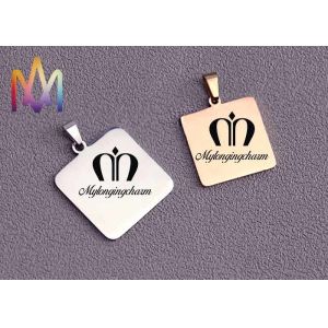 Buy cheap SS304 Polished Rectangle Dangle Custom Engraving Charms from wholesalers