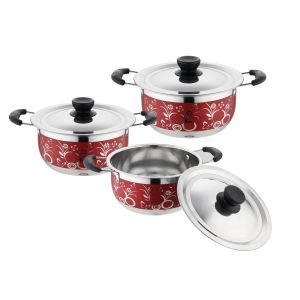 Buy cheap 2019 hot selling 6pcs stainless steel cookware set & red color ,blue color 3pcs non-stick cooking pot from wholesalers