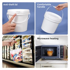 Buy cheap Durable Plastic Bucket Pail With Lid And Handle 1L 2L 3L 4L 5L Volume And Transparent from wholesalers