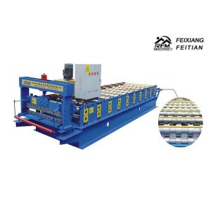 Quality 910 Color Steel Roll Forming Machine 8 - 12m / min With Continuous Automatically Production for sale Buy cheap 910 Color Steel Roll Forming Machine 8 - 12m / min With Continuous Automatically Production product