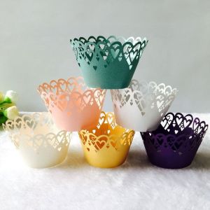 Buy cheap Heart Shape Mini Muffin Wrappers , Lightweight Laser Cut Cupcake Wrappers from wholesalers