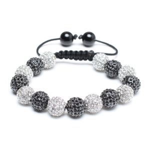 Buy cheap Shamballa Bracelet, Clear &amp; Black Crystal Pave Alloy Beads product