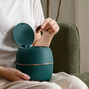 Buy cheap Desktop Trash Can Household Living Room Press Paper Basket Office Pail Paper Basket Dormitory Small Paper Basket with Cover from wholesalers