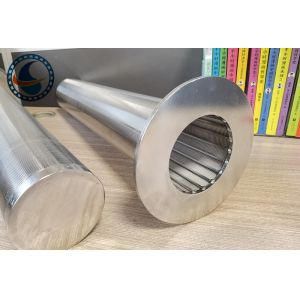 Buy cheap 304 Stainless Steel Rod Based Continuous Slot Wedge Wire Mesh Filter Type From Outside To Inside Wire Shape 3*4.6mm V Shaped from wholesalers