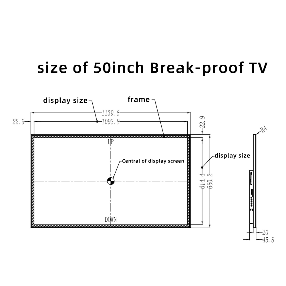 Buy cheap 50 Inch A Grade LCD Screen OEM/ODM 2K/4K Ultra HD Smart TV - Shatterproof Design with Metal Frame & 4mm Tempered Glass from wholesalers