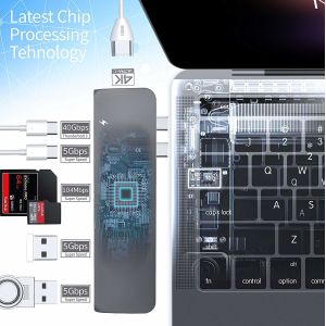 Buy cheap Aluminum USB Type-C Hub Adapter Dongle 50Gbs for 2016-2018 MacBook Pro 13