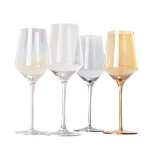 Buy cheap Custom Logo 4pcs 12oz Lead-Free Crystal Rainbow Plated Wine Glasses for Weddings Stylish & Durable from wholesalers
