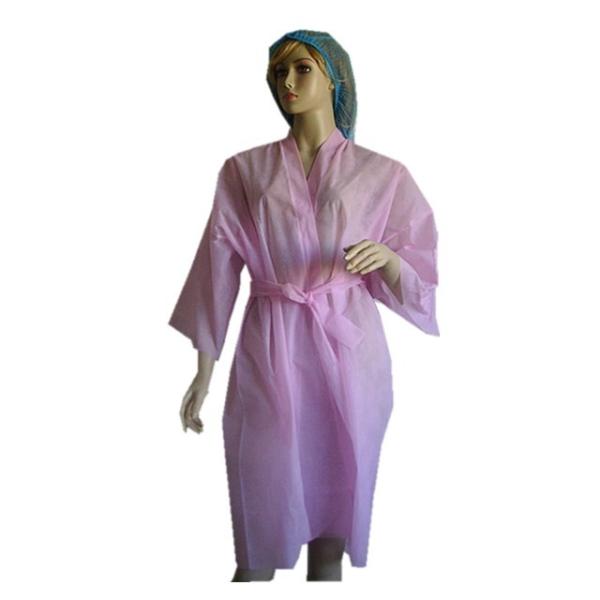 Quality Non Woven Disposable Spa Robes / Kimono Robe With Excellent Tensile Strength for sale