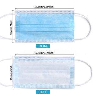 Highly Fit Blue Disposable Earloop Face Mask With 95% Filtering Efficiency