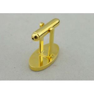 Buy cheap Unique Custom Red Round Cufflink , 2 mm Thickness Imitation Gold Plating from wholesalers