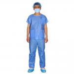 Buy cheap Single Use Spunbond Hospital Surgical Scrubs Unisex Disposable Patient Gown Suit SMS from wholesalers