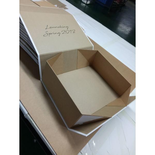 Wholesale customized cardboard magnet gift packing flat folding box with silk ribbon