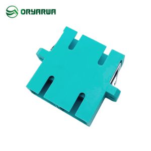 One Piece Molding SC Duplex Fiber Optic Adapter Flange Flangeless