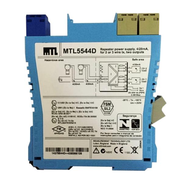 Buy cheap MTL5544D Repeater Power Supply MTL Instruments 4/20ma For 2 Or 3 Wire Transmitters Two Outputs from wholesalers