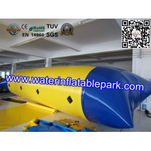 Blue And Yellow Inflatable Water Blob , Inflatable Water Jumping Pillow