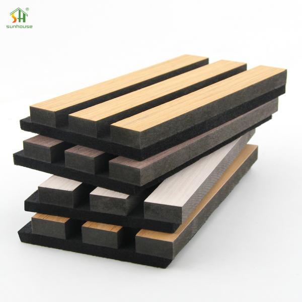 Quality Custom Acoustic Wood Panel Wall 1220x2440mm Black MDF Polyester Fiber for sale