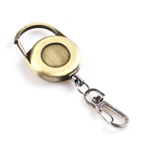 Buy cheap Classic Metal Retractable Badge Clip Key Holder Round Antique Matte Surface from wholesalers