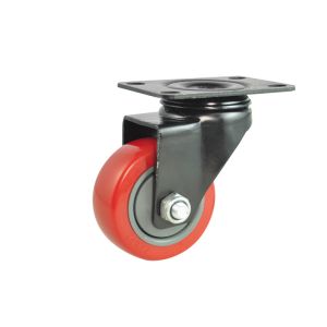 Buy cheap Double Ball Bearing Swivel Caster Wheels Heavy Duty 125MM PU Rubber Caster in Red from wholesalers